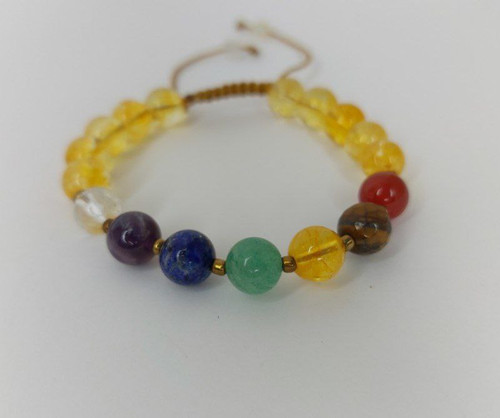 دستبند هفت چاکرا با سیترین