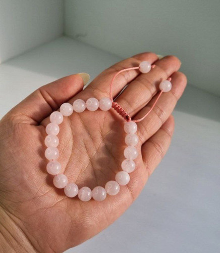 دستبند سنگ رزکوارتز