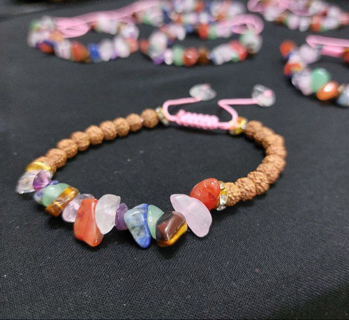 دستبند نامنظم هفتچاکرا با مالارودراکشا