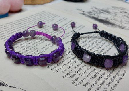 دستبند بافت باکسی آمتیست