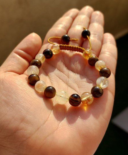 دستبند سیترین و چشم ببر