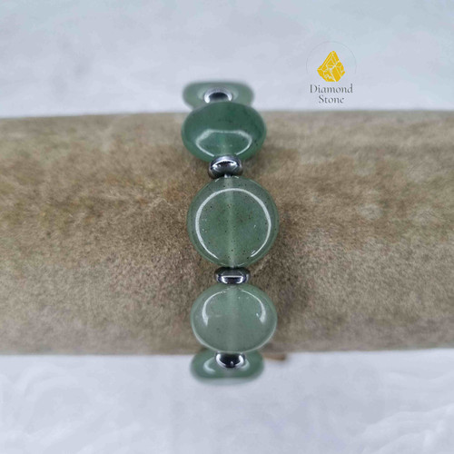 دستبند سکه ای اونتورین سبز (عنصر چوب)