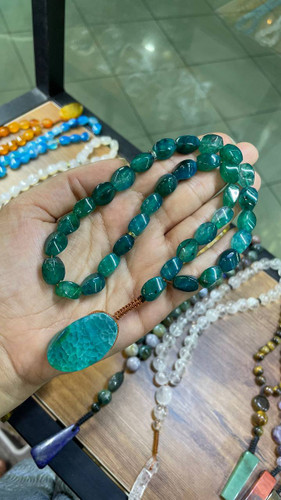 تسبیح عقسق آبنباتی سبز