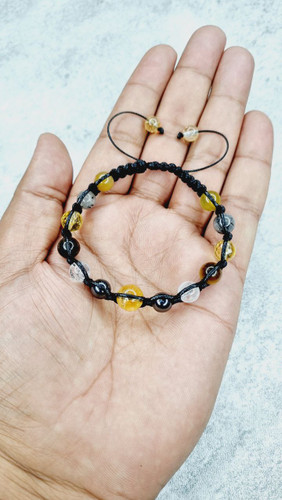 دستبند بافت چرم عنصر فلز