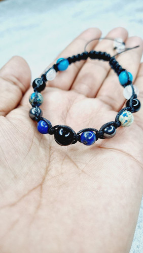 دستبند بافت چرم عنصر آب