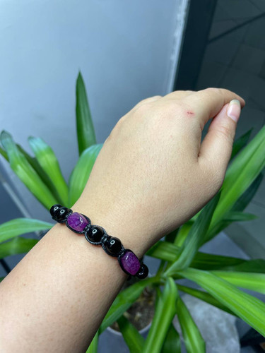 دستبند بافت سنگ شانس (آتش)