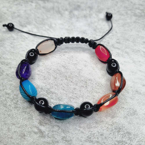 دستبند بافت سنگ شانس (هفت چاکرا)